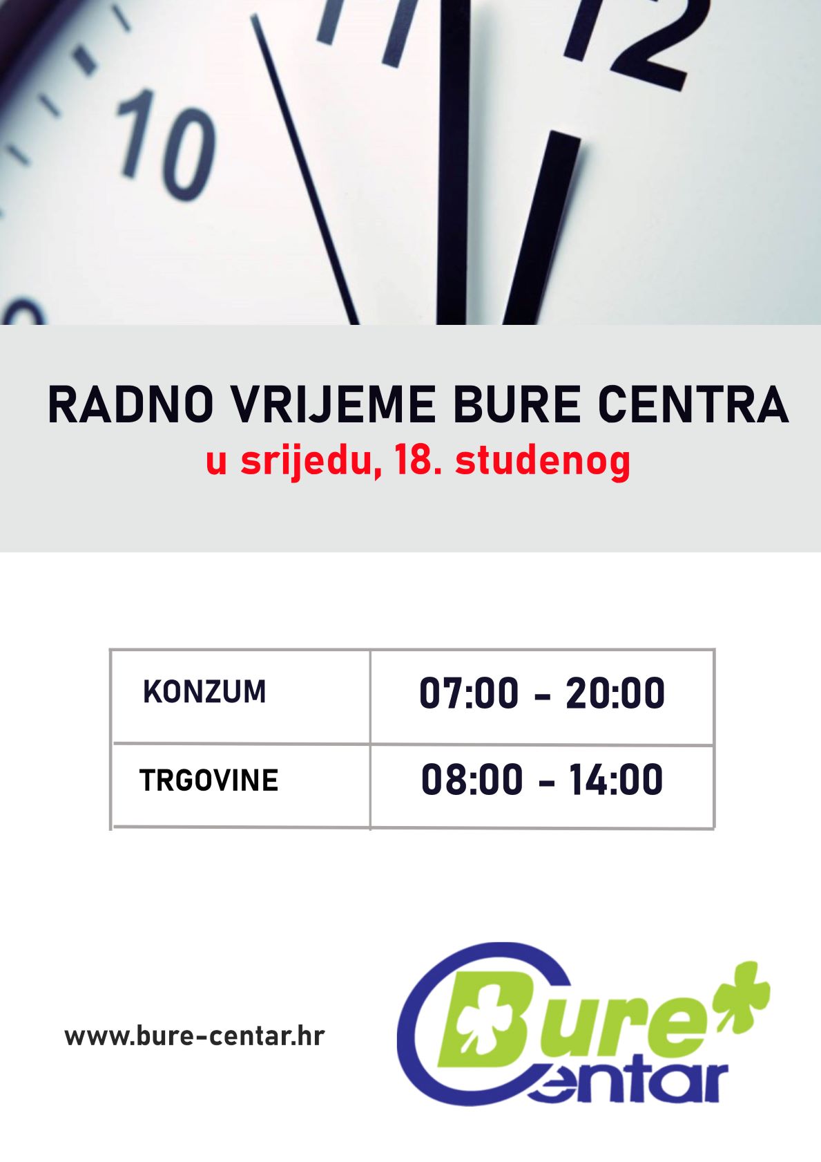 Radno vrijeme Bure Centra