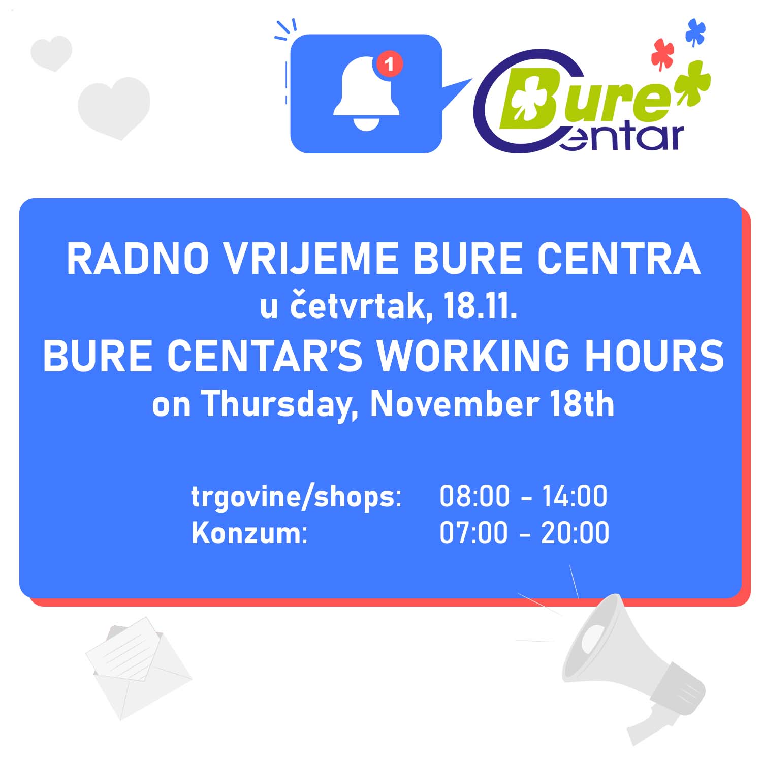 Radno vrijeme Bure Centra