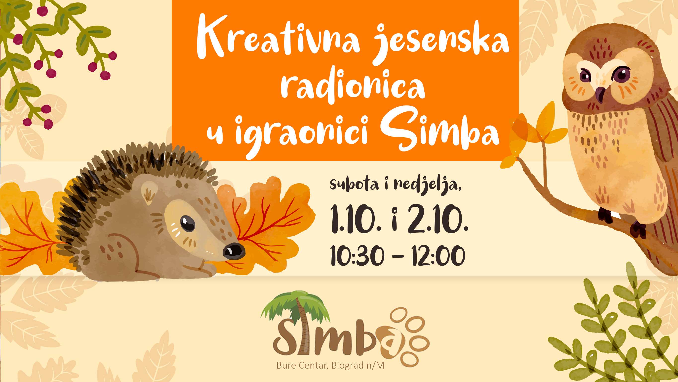Kreativna jesenska igraonica u igraonici Simba