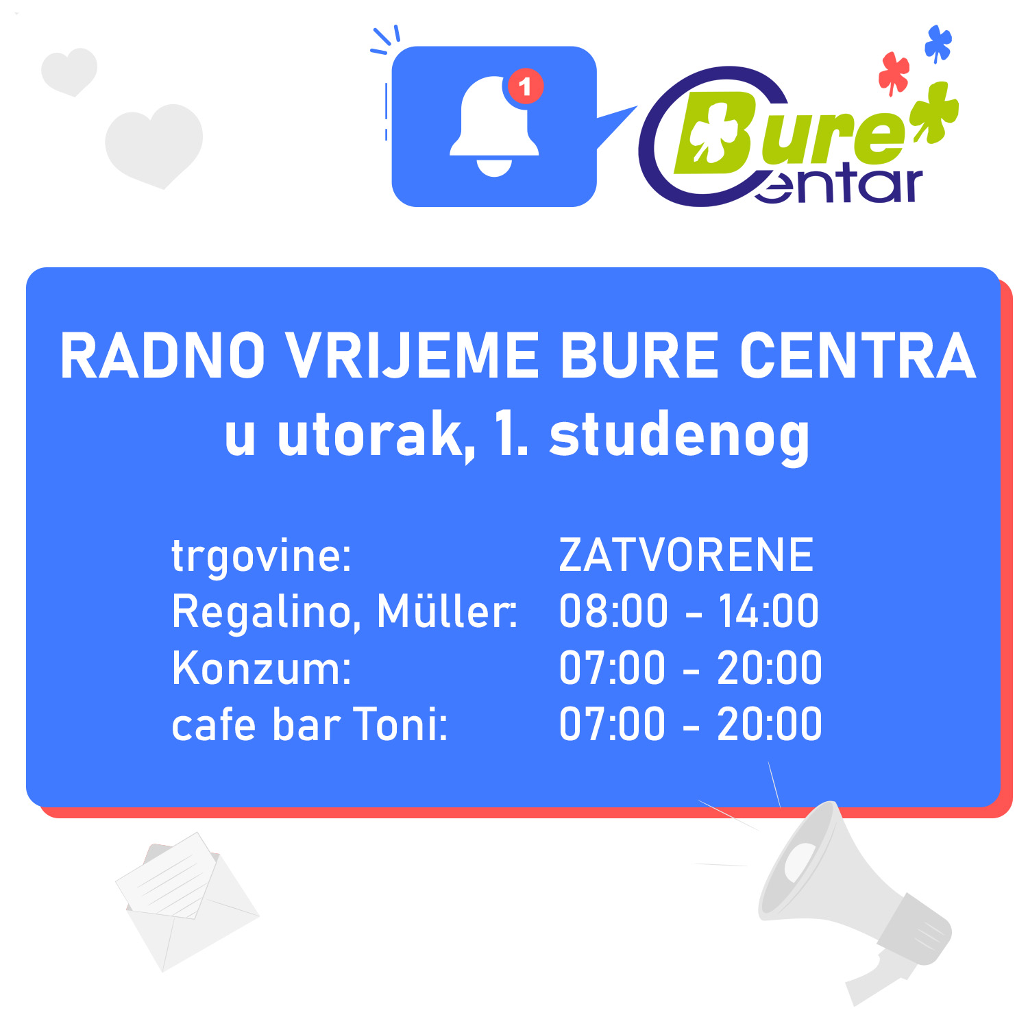 Radno vrijeme 1. studenog