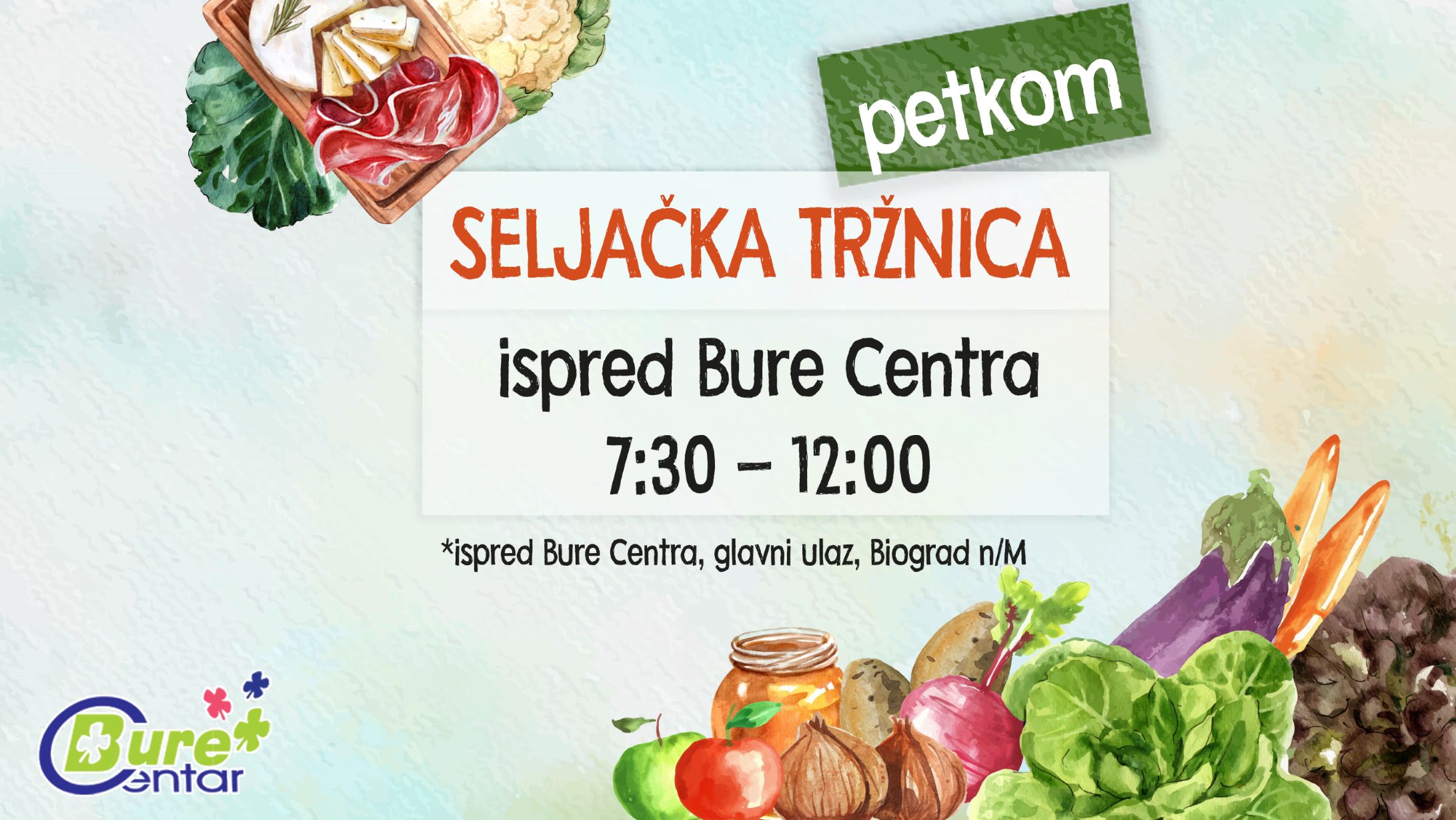 Seljačka tržnica petkom ispred Bure Centra