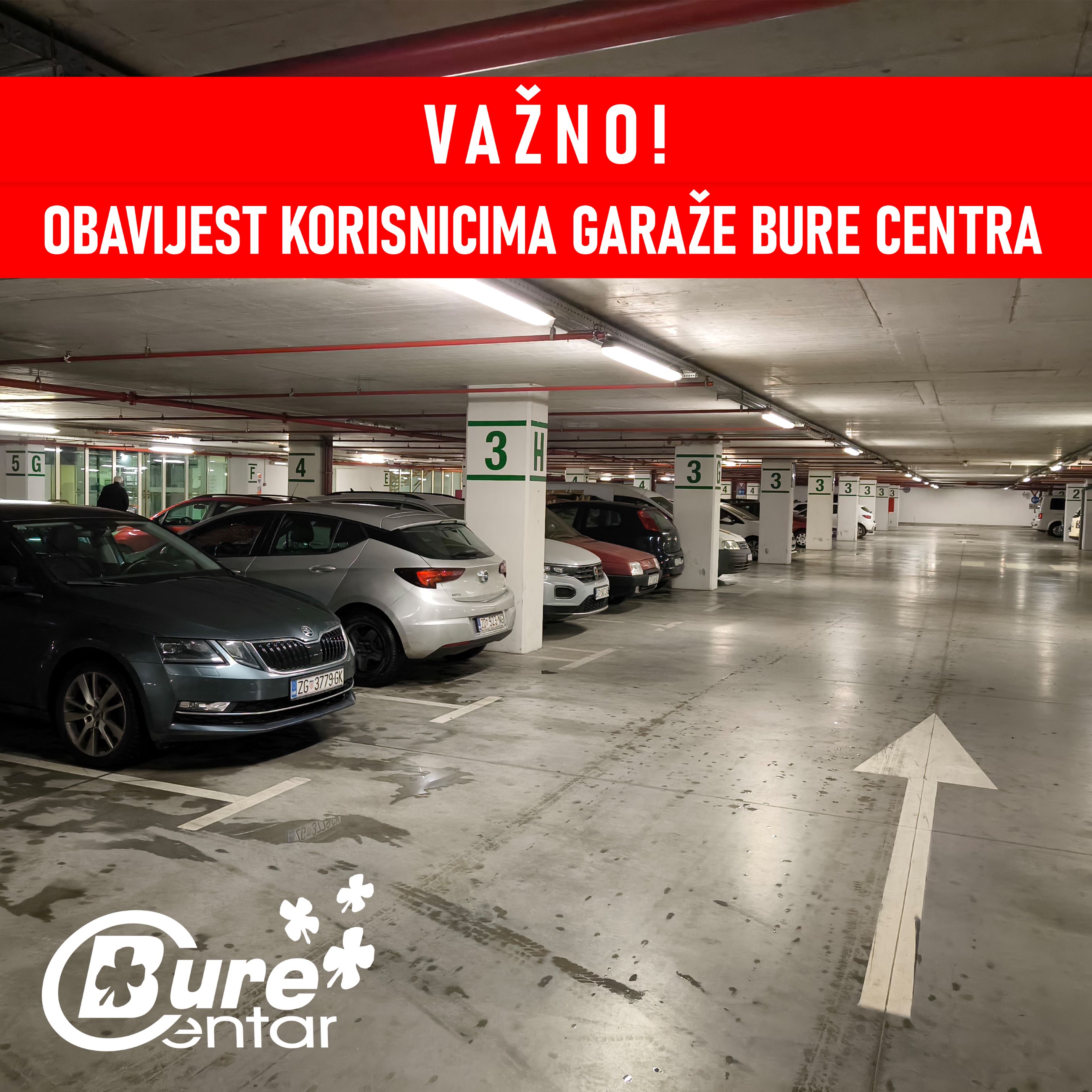 Obavijest korisnicima garaže Bure Centra