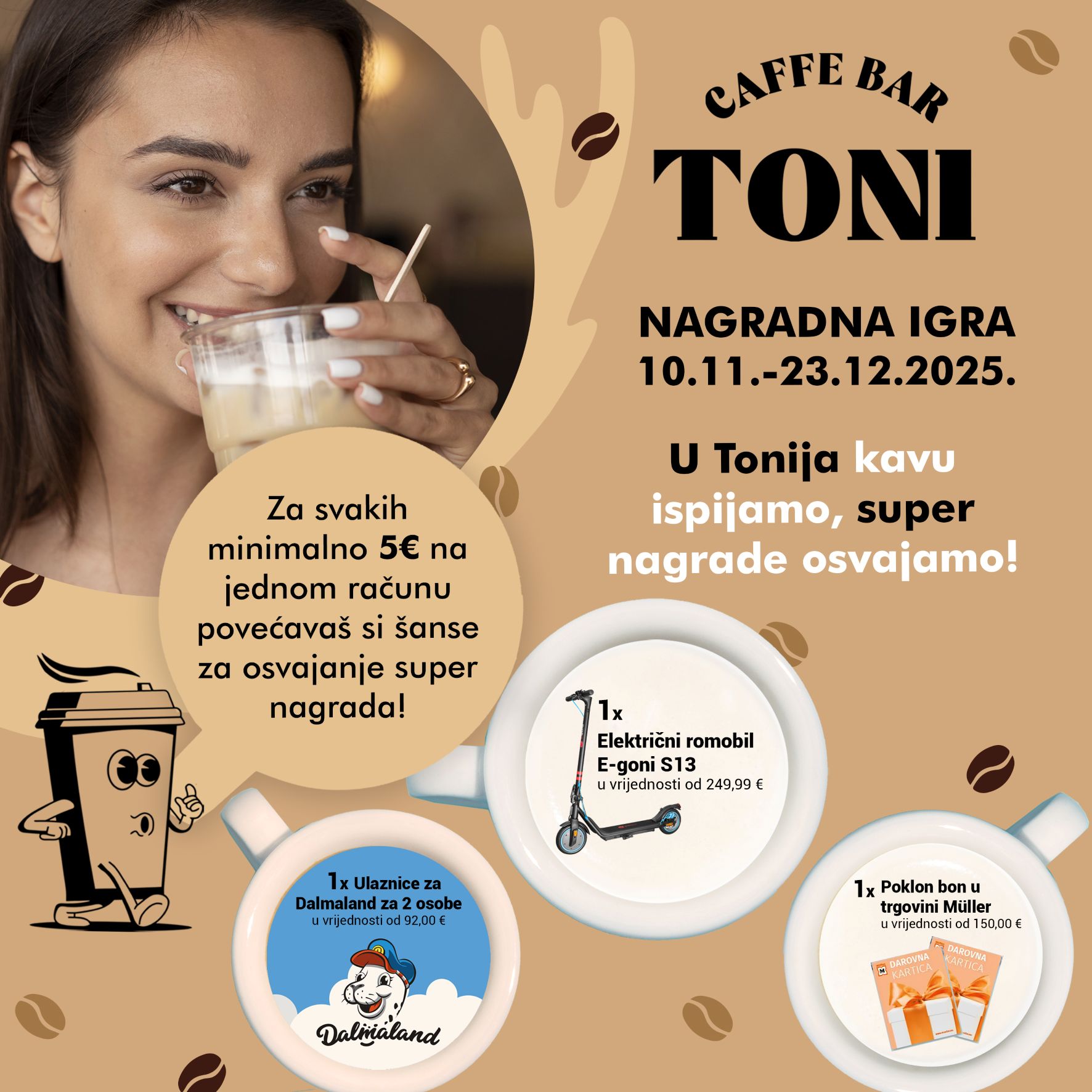 Dobitnici nagradne igre "U Tonija kave ispijamo, super nagrade osvajamo"