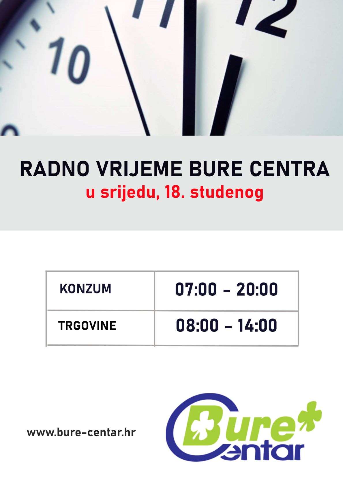Radno vrijeme Bure Centra