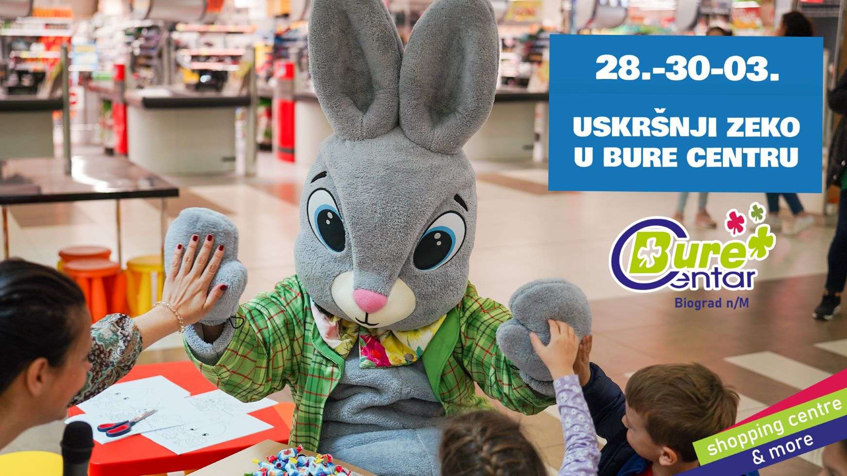 Uskršnji Zeko u Bure Centru