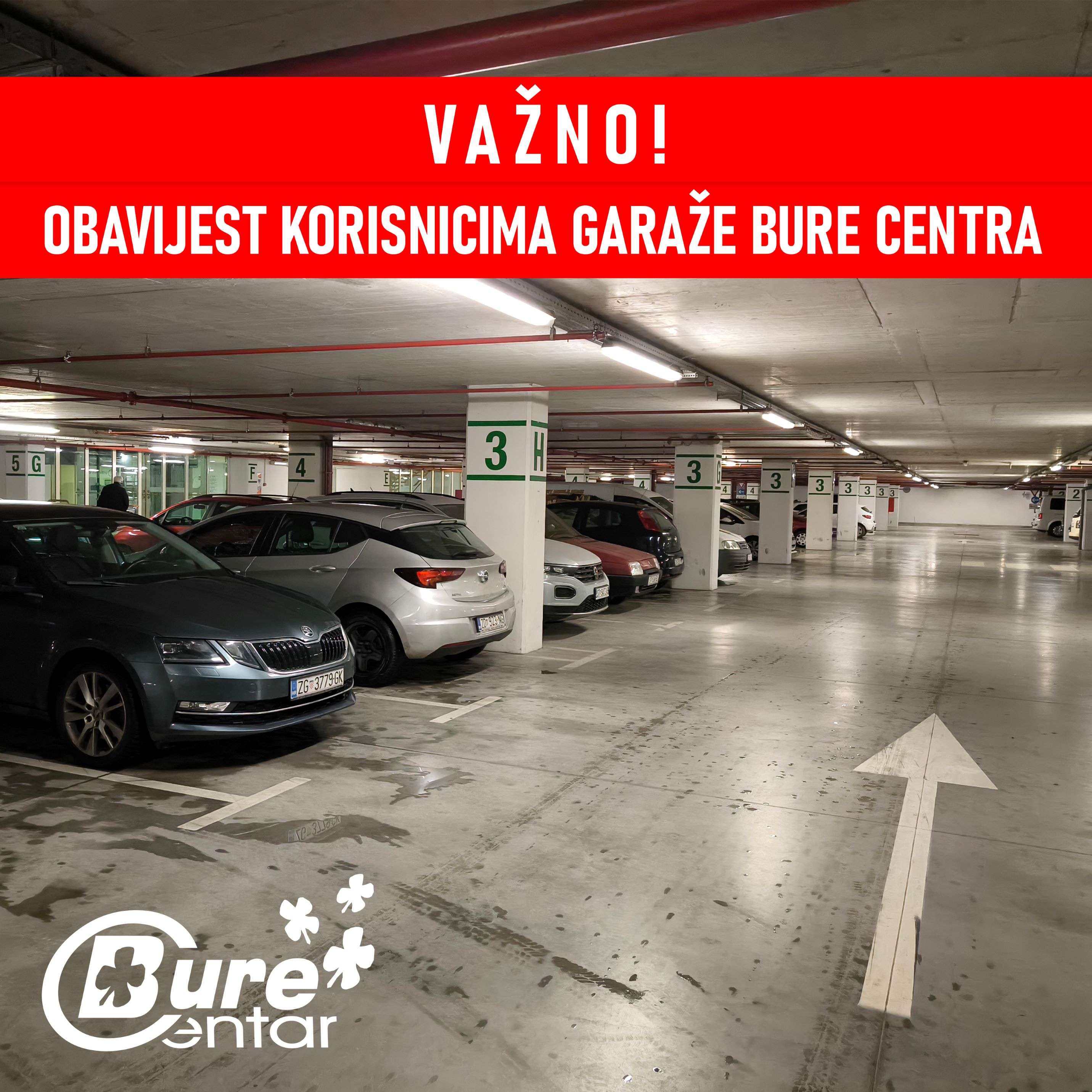 Obavijest korisnicima garaže Bure Centra